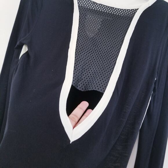 AIKO Trudie Silk & Leather Keyhole Blouse - Picture 2 of 10